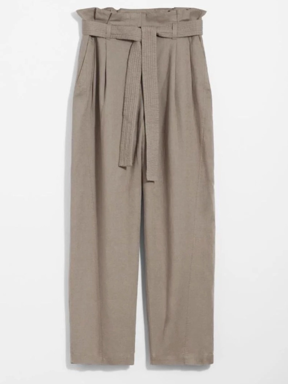 & Other Stories Linen Blend‎ Paperbag Belted Trousers Pants Size 12 NWT RARE!